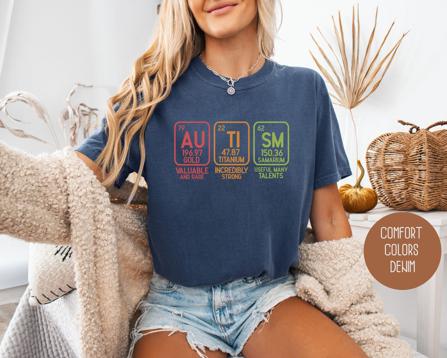 Autism Periodic Table Awareness Comfort Colors Shirt