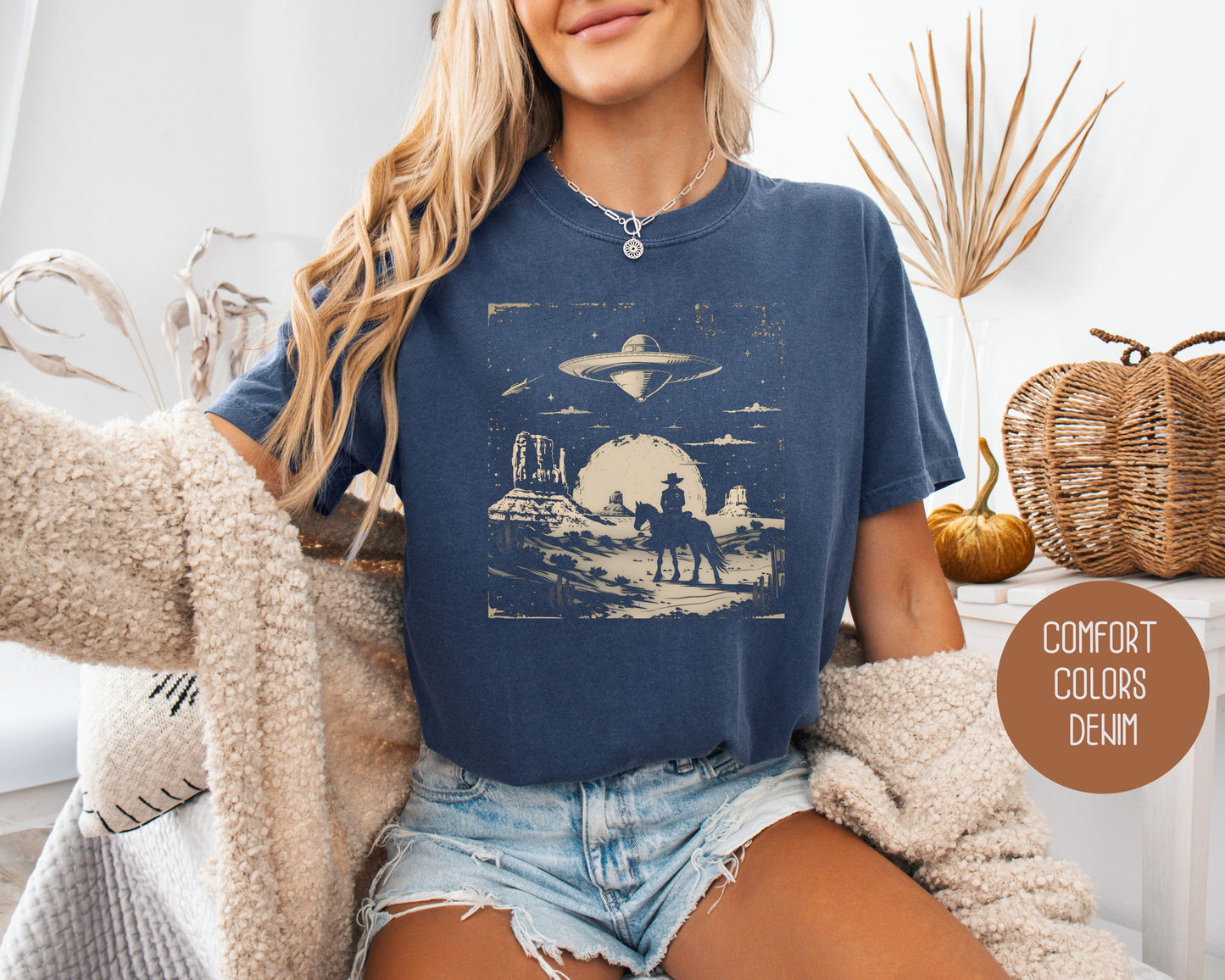 Cowboy Western UFO Comfort Colors Shirt
