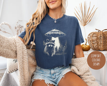 Raccoon UFO Comfort Colors Shirt