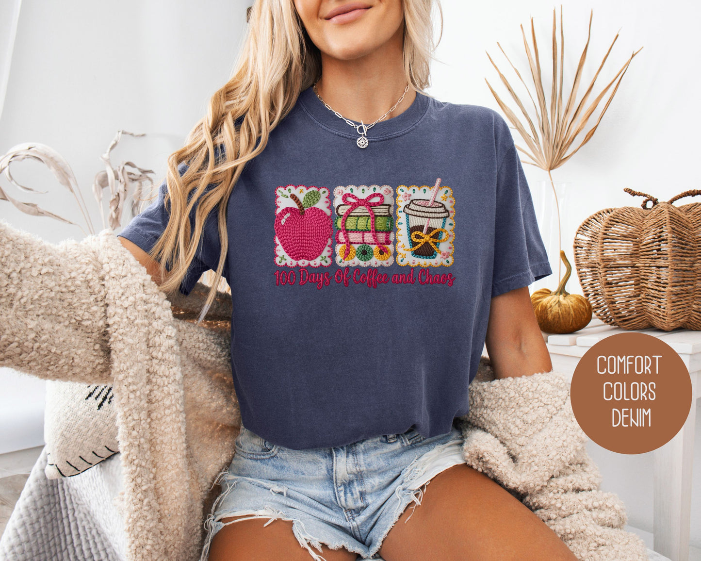 100 Days Of Coffee & Chaos Comfort Colors Shirt