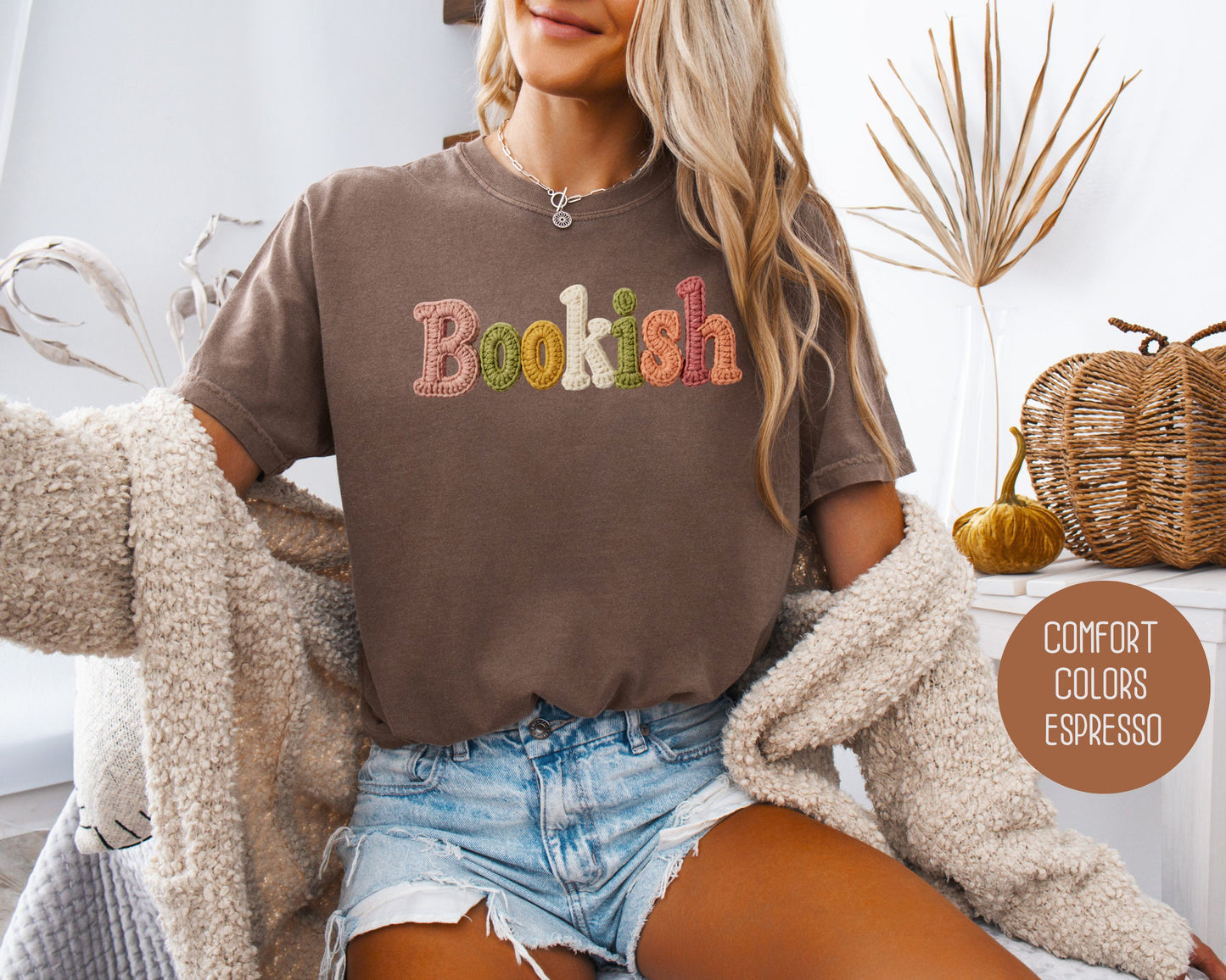 Bookish Faux Yarn Comfort Colors Shirt