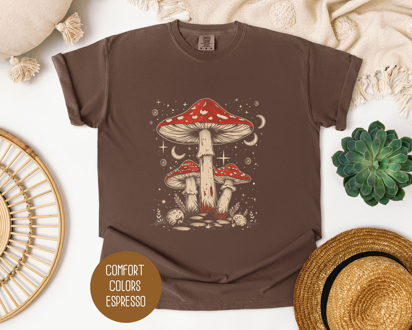 Retro Red Mushrooms Comfort Colors Shirt