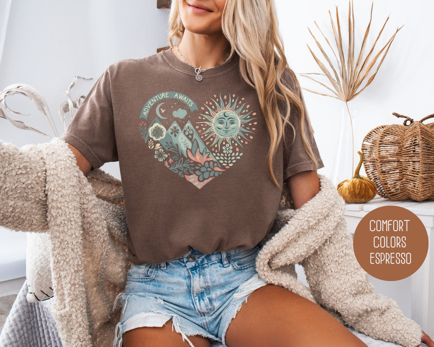 Adventure Awaits Heart Comfort Colors Shirt