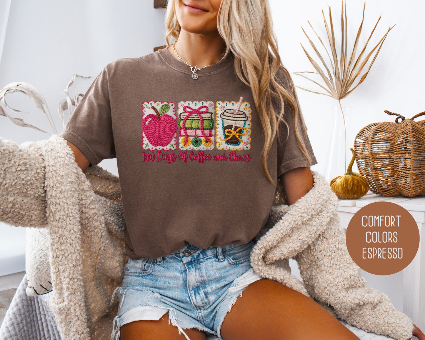 100 Days Of Coffee & Chaos Comfort Colors Shirt