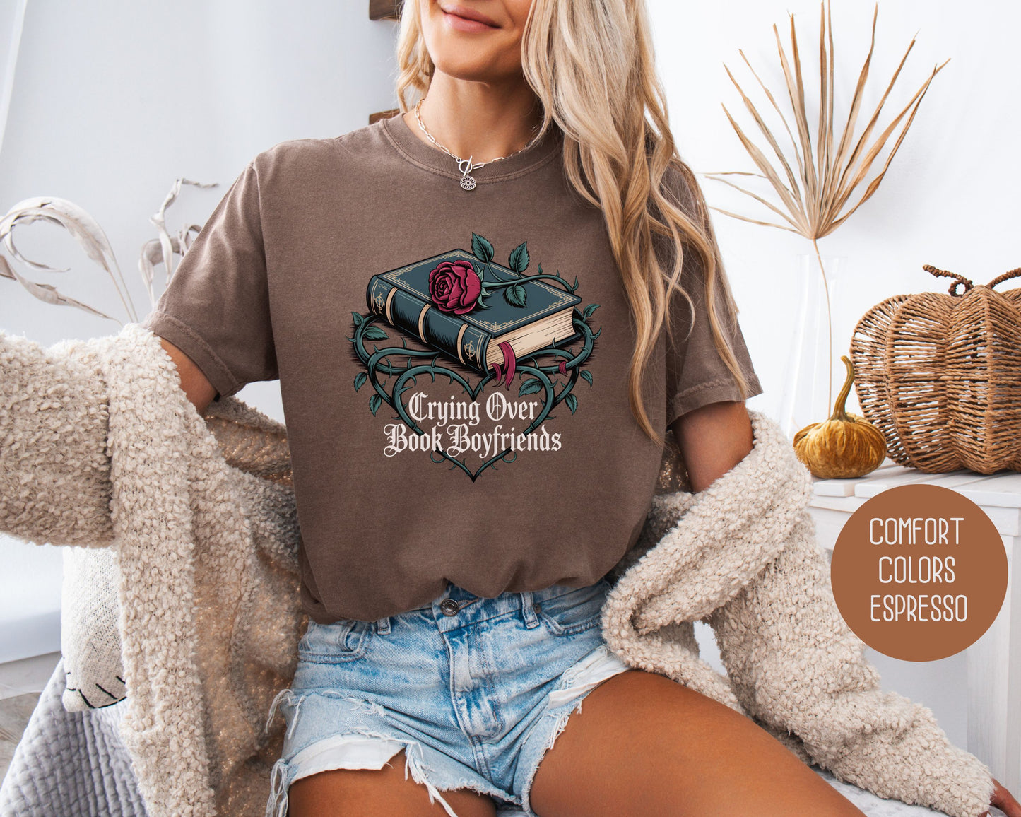 Crying Over Book Boyfriends Comfort Colors Shirt