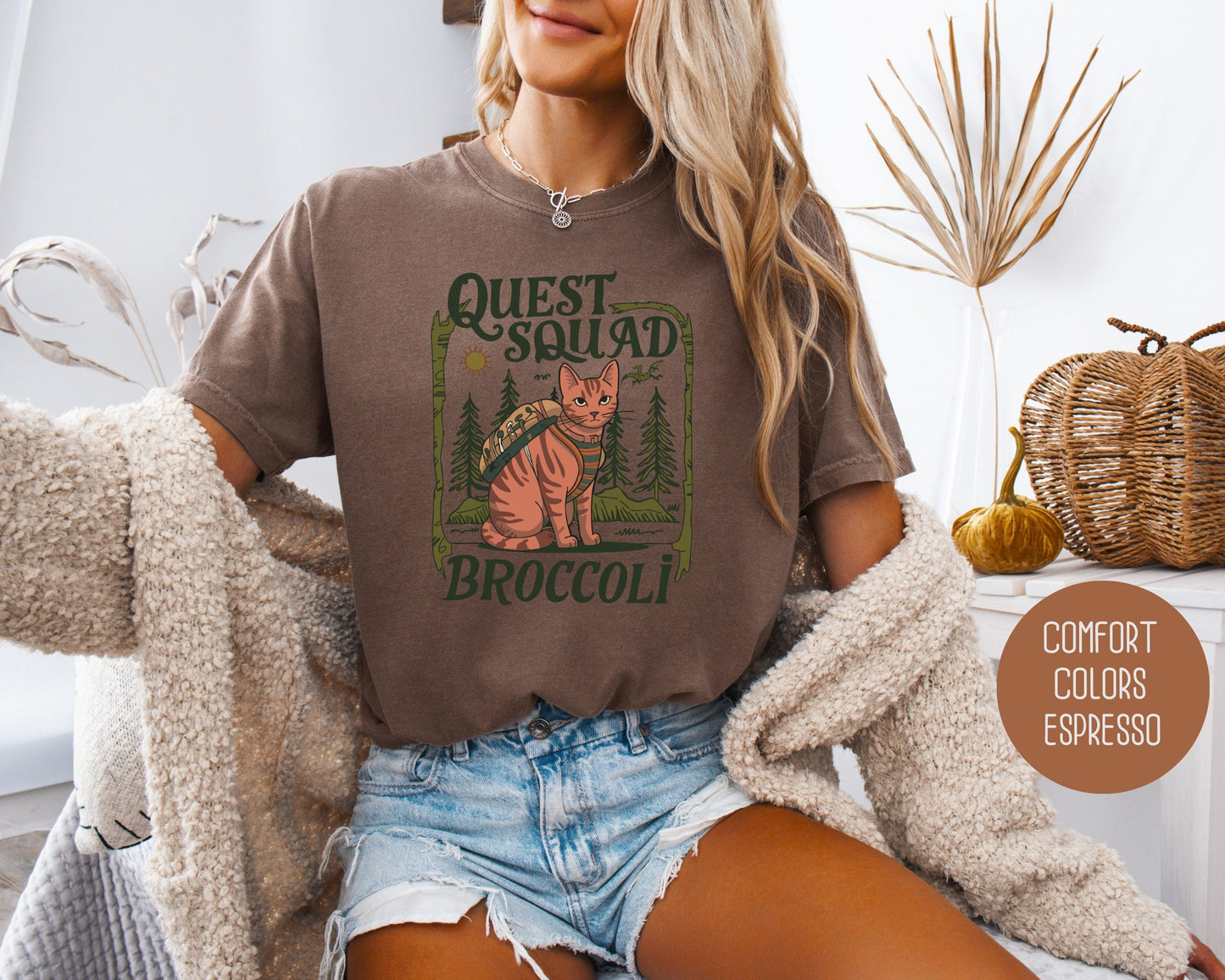 Quest Squad Broccoli the Fierce Comfort Colors Shirt T-Shirt  CreativeSpecialTs