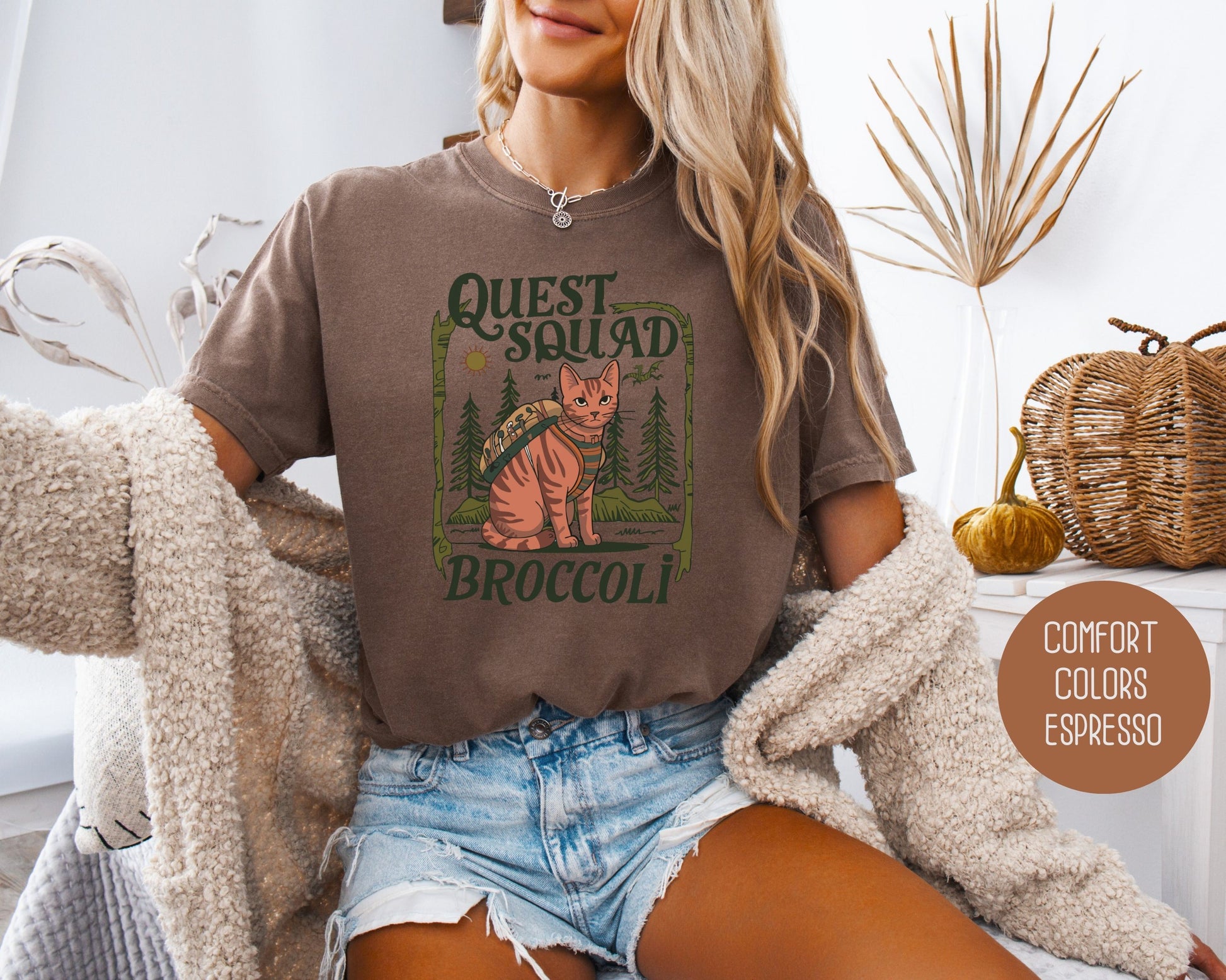 Quest Squad Broccoli the Fierce Comfort Colors Shirt T-Shirt  CreativeSpecialTs