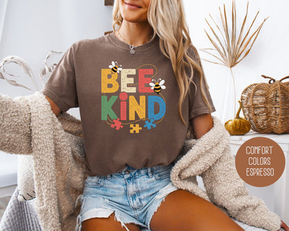 Bee Kind Autism Awareness Comfort Colors Shirt