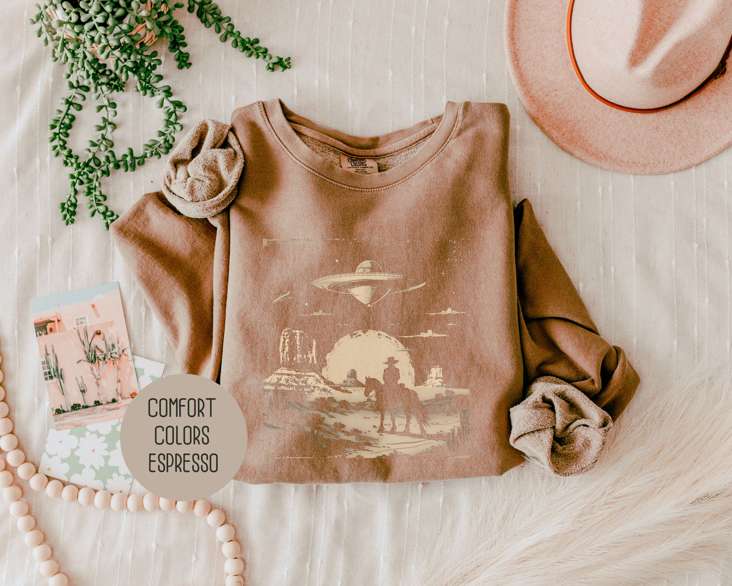 Cowboy Western UFO Comfort Colors Sweatshirt