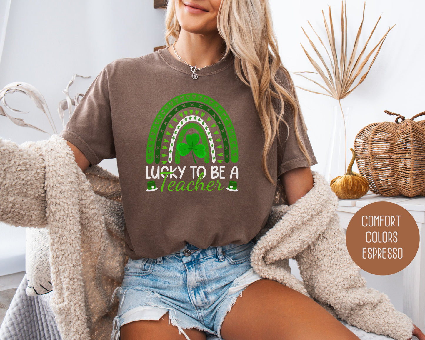 Lucky to Be a Teacher St Patrick's Day Comfort Colors Shirt