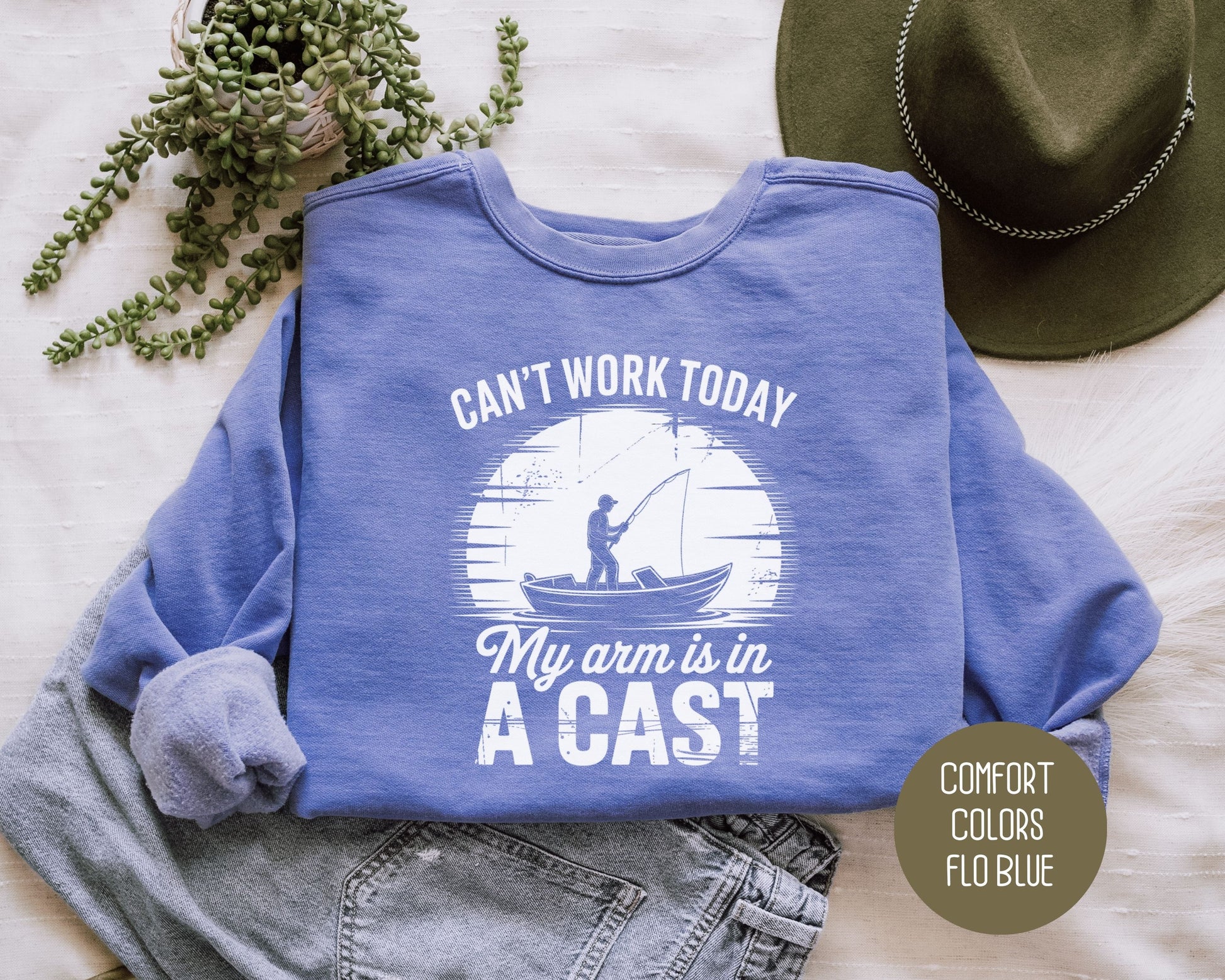Can't Work Today My Arm Is In a Cast Comfort Colors Sweatshirt Sweatshirt  CreativeSpecialTs