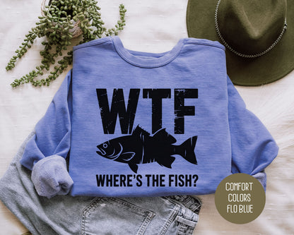 WTF Where's The Fish Comfort Colors Sweatshirt Sweatshirt  CreativeSpecialTs