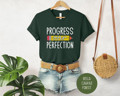 Progress Over Perfection Elementary Teacher Shirt