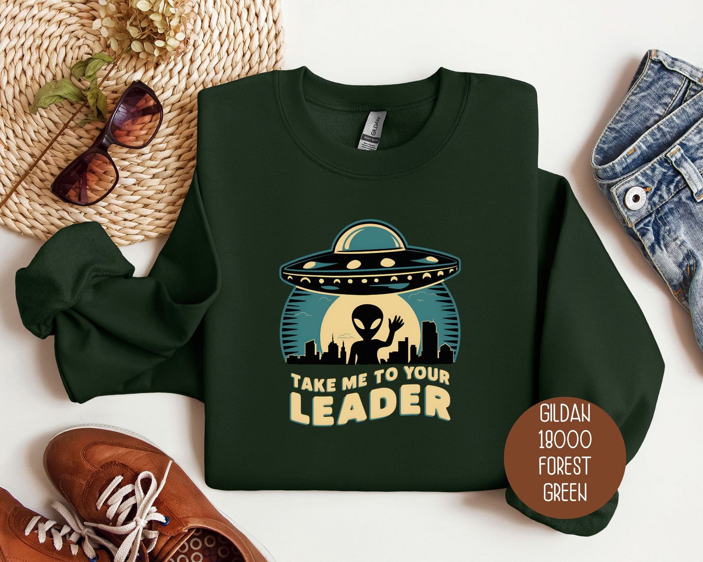 Take Me To Your Leader Alien Sweatshirt