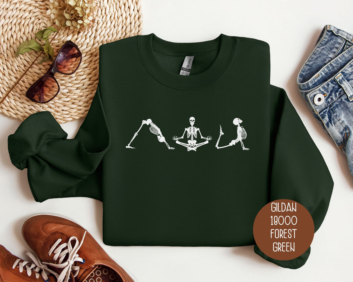 Skeleton Yoga Shirt, Meditation Yoga Lover Sweatshirt Sweatshirt  CreativeSpecialTs