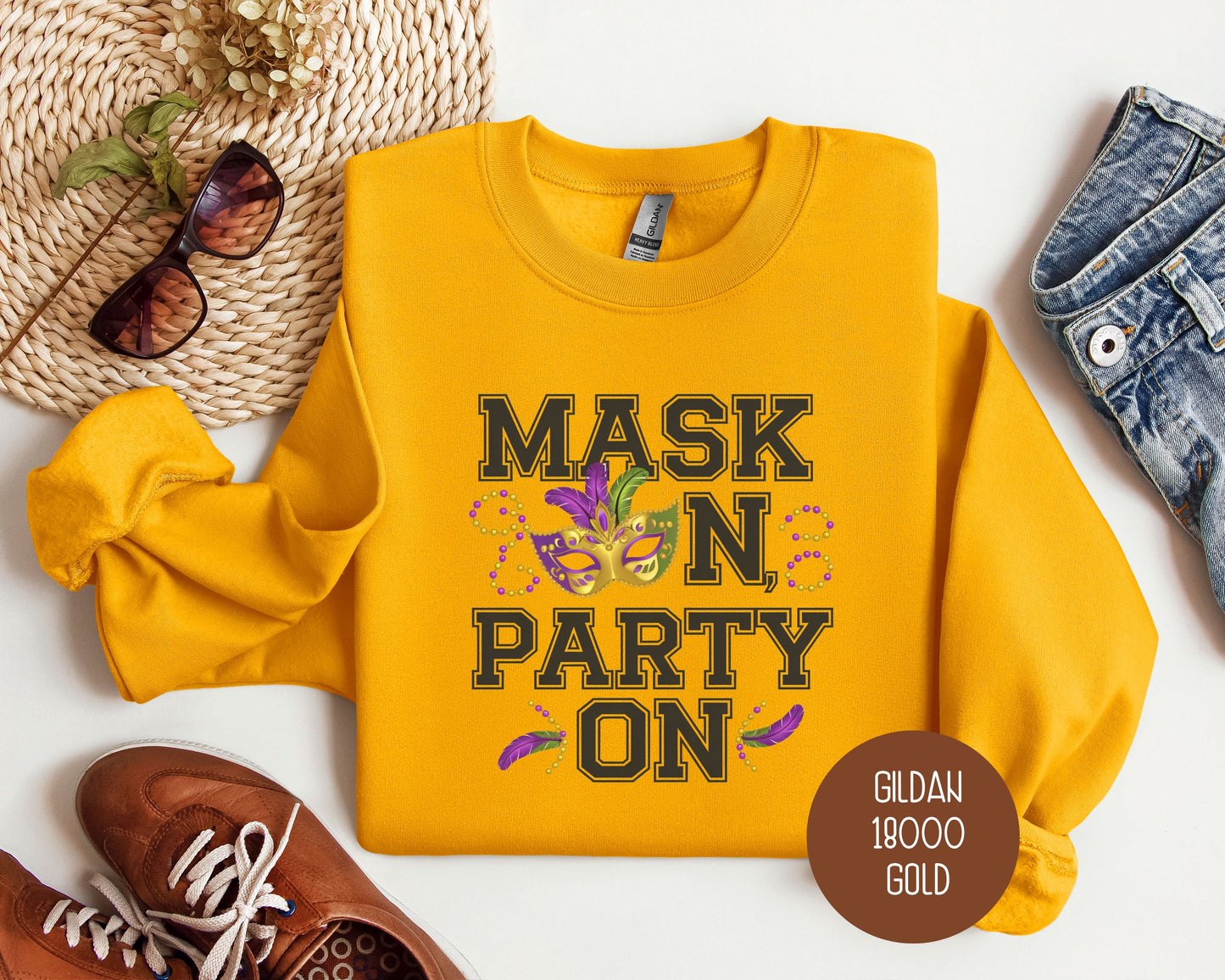 Mask On Party On Mardi Gras Sweatshirt