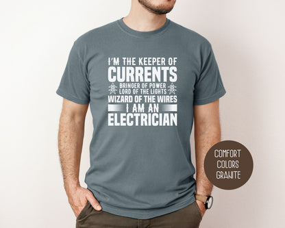 Wizard of the Wires I Am An Electrician Comfort Colors Shirt T-Shirt  CreativeSpecialTs