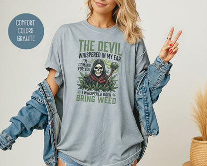Devil Reaper Weed Comfort Colors Shirt T-Shirt  CreativeSpecialTs