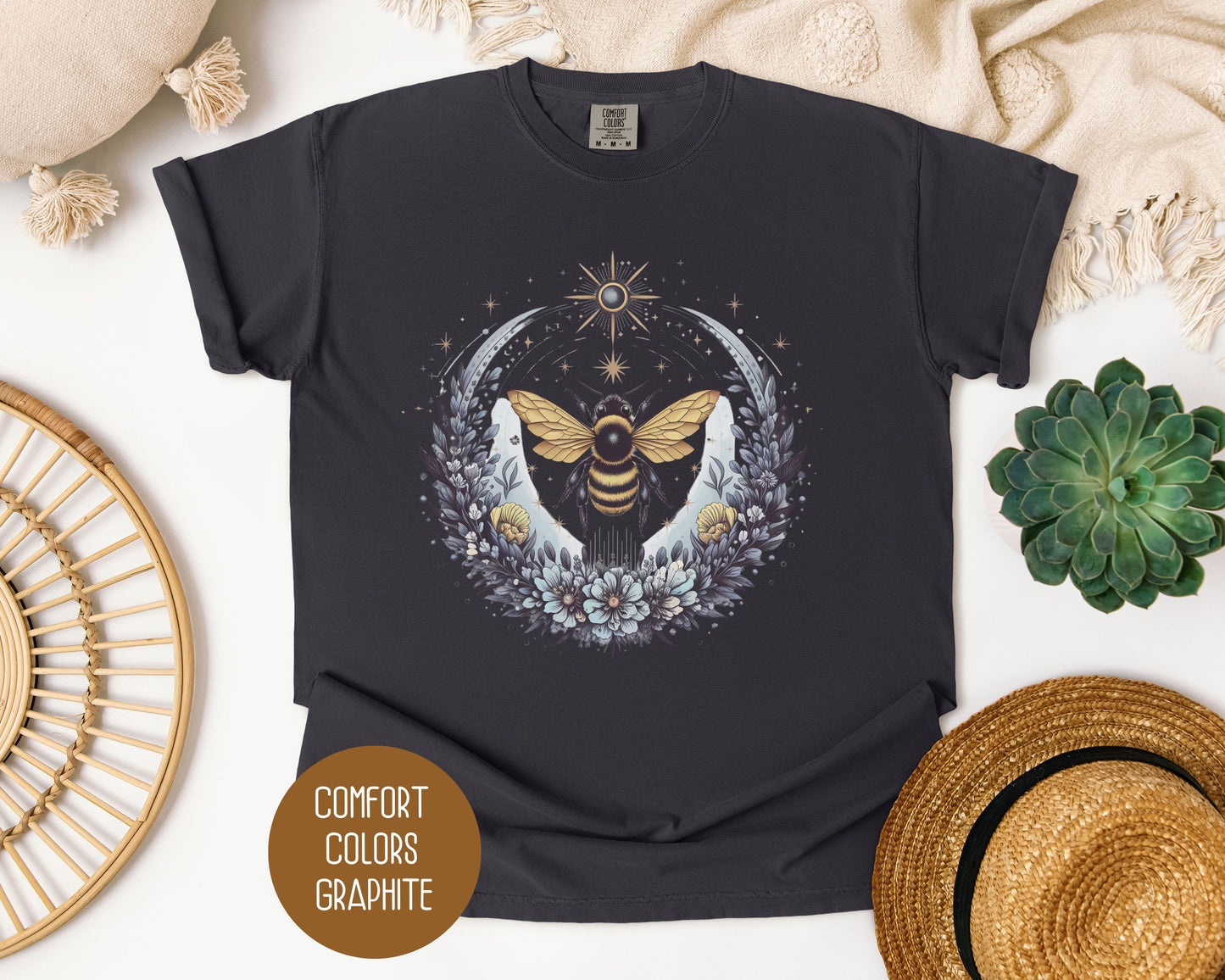 Boho Celestial Floral Bee Shirt