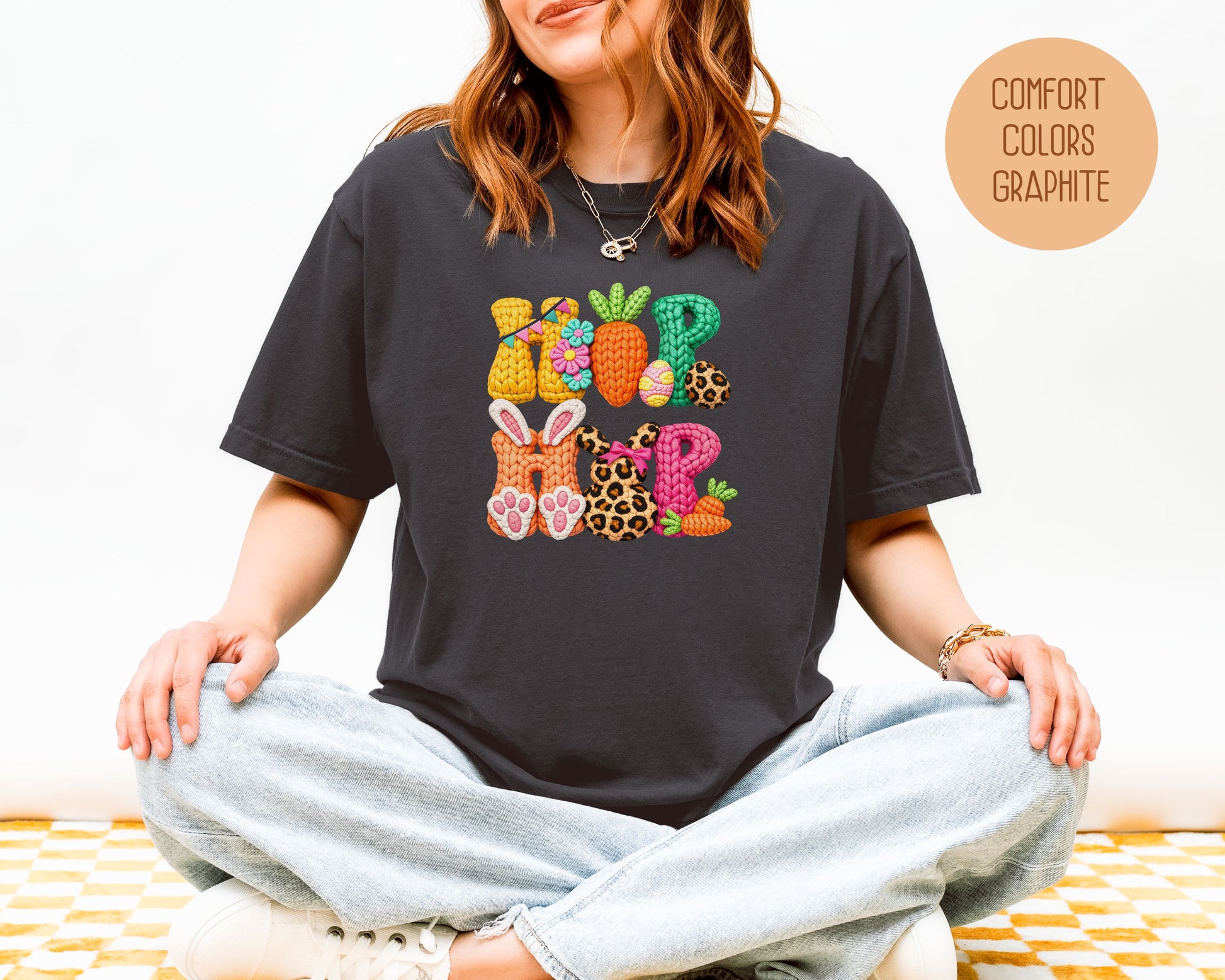 Hip Hop Faux Yarn Easter Comfort Colors Shirt T-Shirt  CreativeSpecialTs
