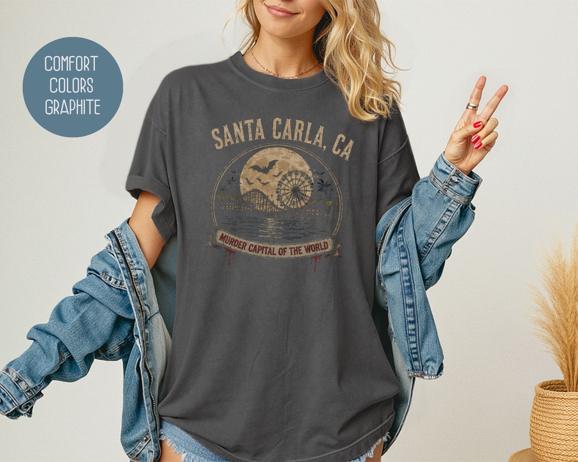 Santa Carla Murder Capital of the World Comfort Colors Shirt T-Shirt  CreativeSpecialTs