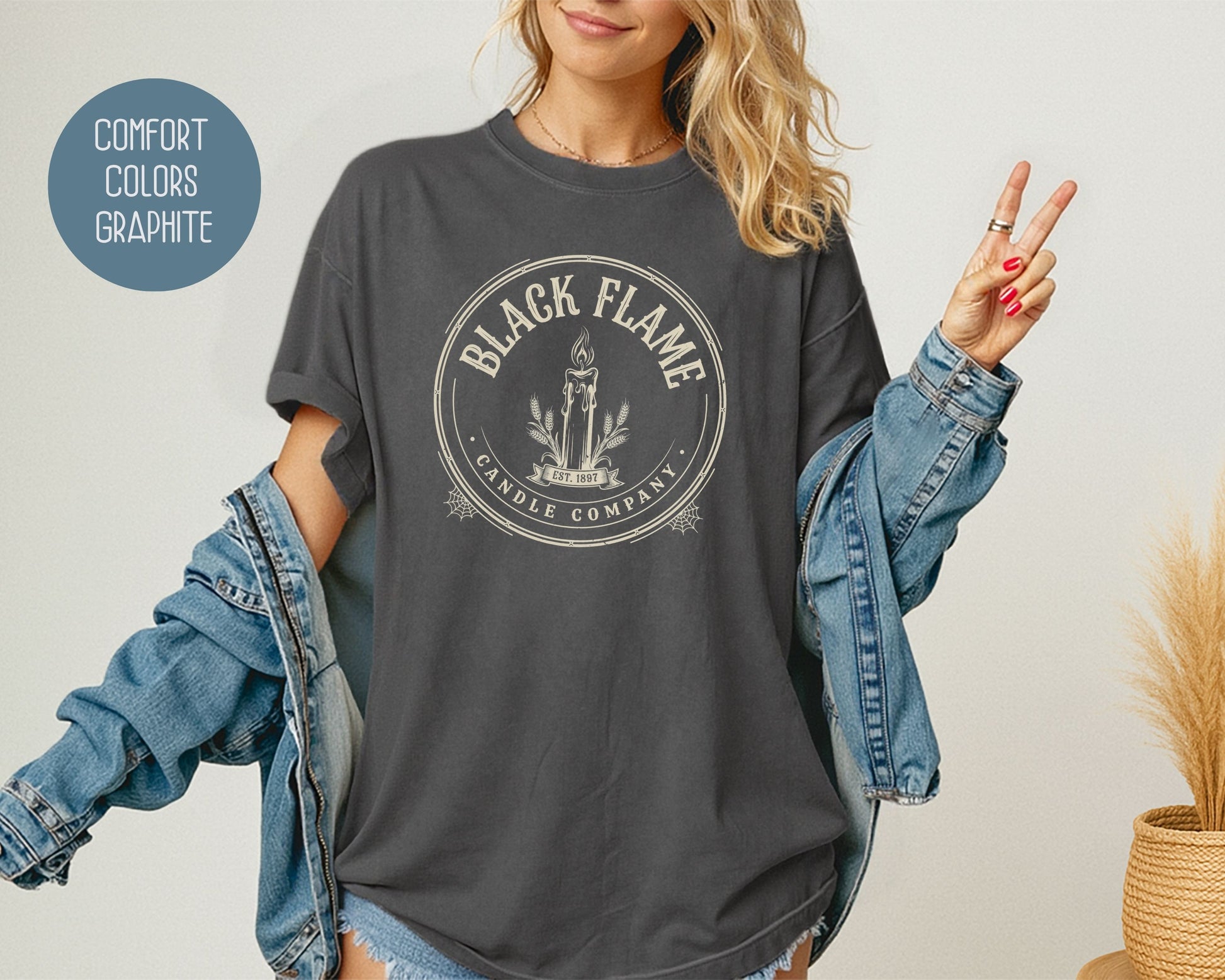 Black Flame Candle Company Comfort Colors Shirt T-Shirt  CreativeSpecialTs