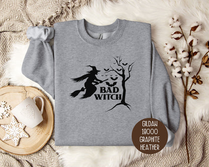 Bad Witch Halloween Bat Sweatshirt