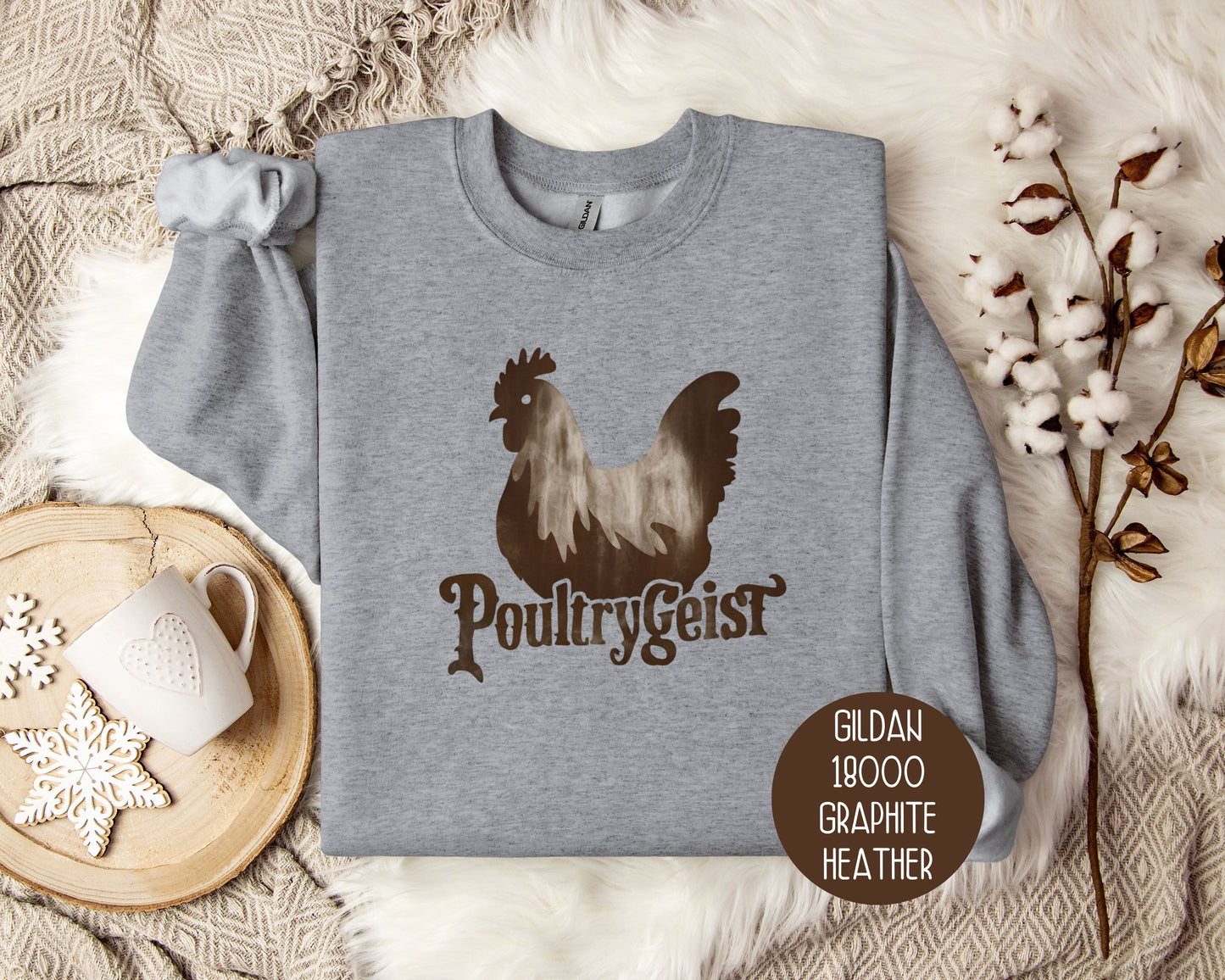 Poultrygeist Chicken Lover Retro Halloween Sweatshirt