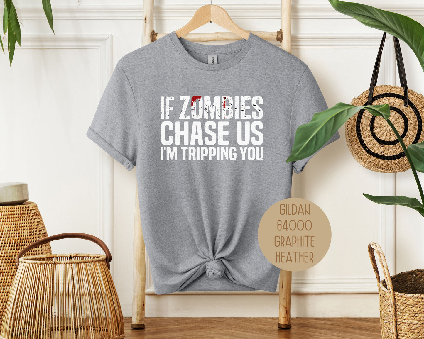 If Zombies Chase Us I'm Tripping You Halloween Shirt