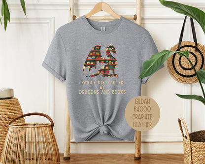 Easily Distracted by Dragons & Books Shirt