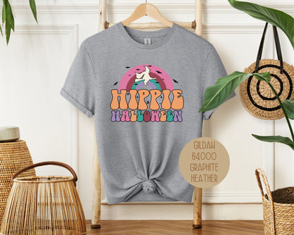 Hippie Halloween Retro Witch Rainbow Shirt