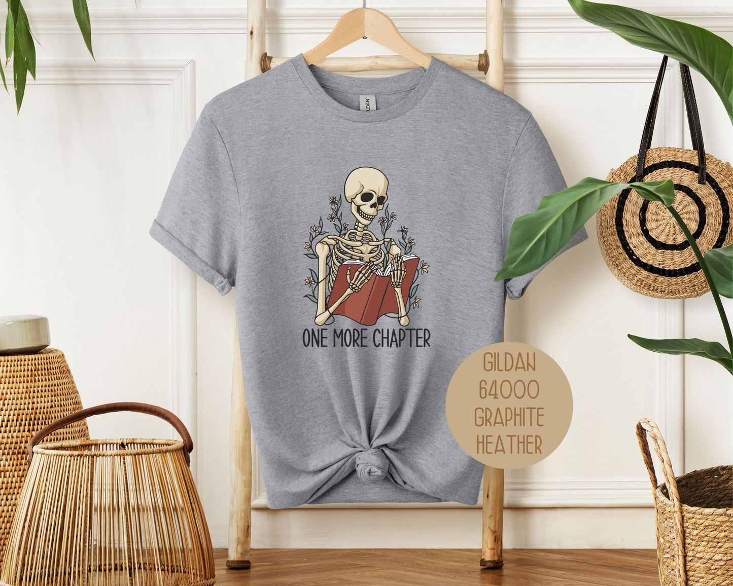 One More Chapter Skeleton Reading Shirt