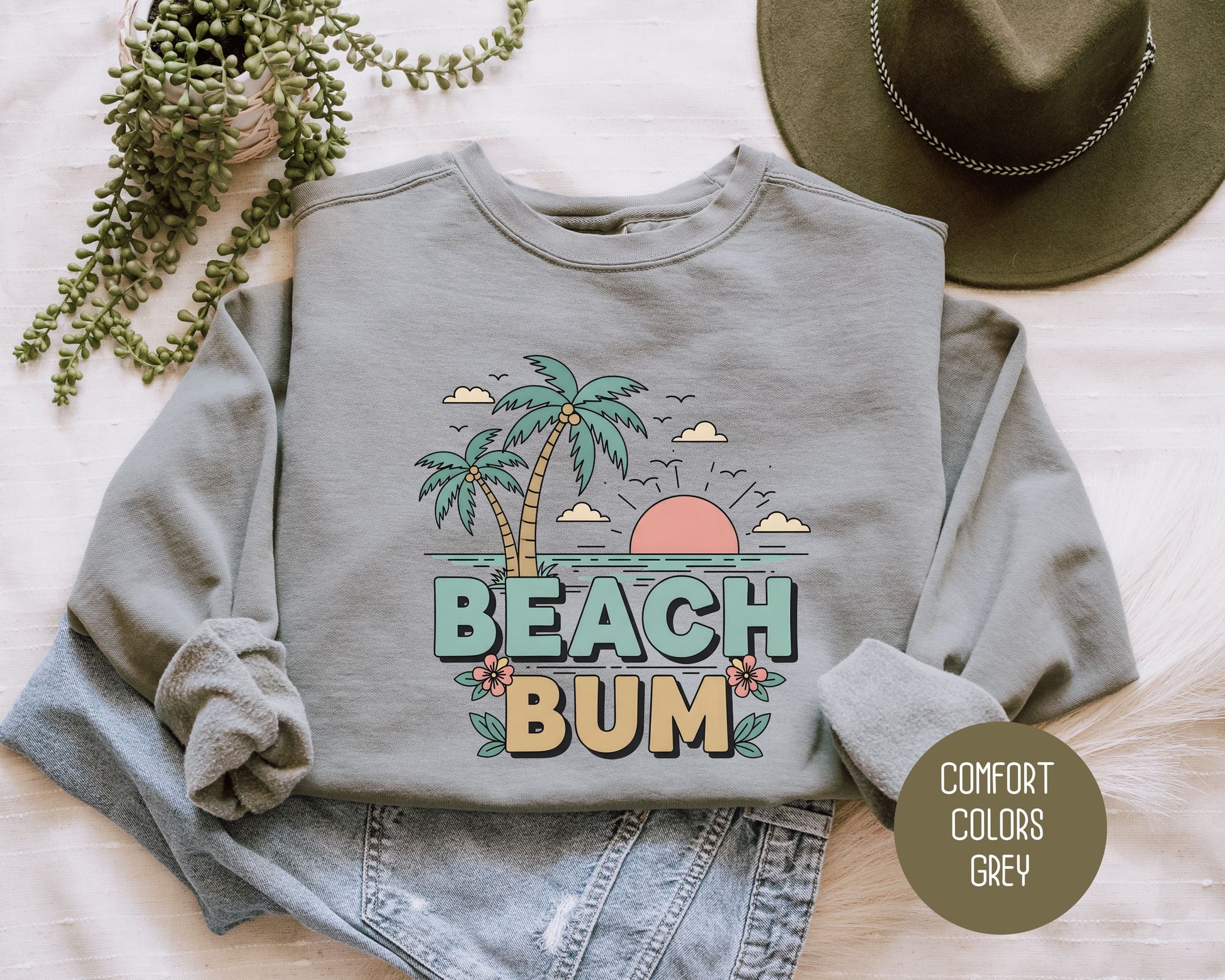 Beach Bum Comfort Colors Sweatshirt Sweatshirt  CreativeSpecialTs
