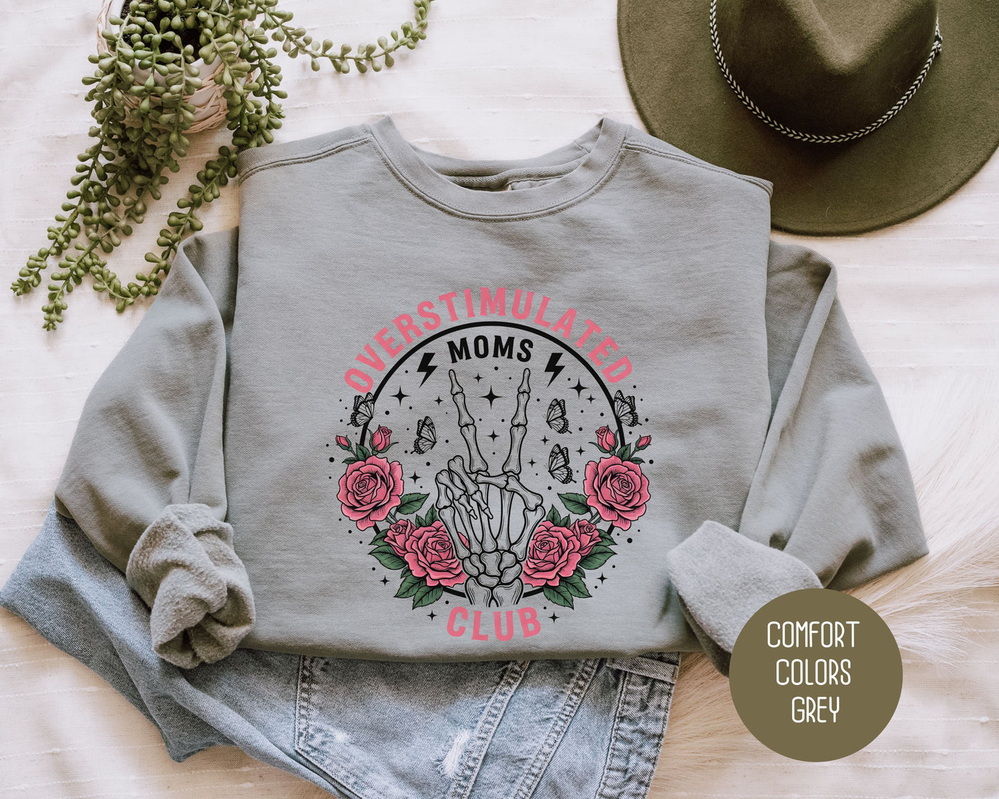 Overstimulated Moms Club Comfort Colors Sweatshirt