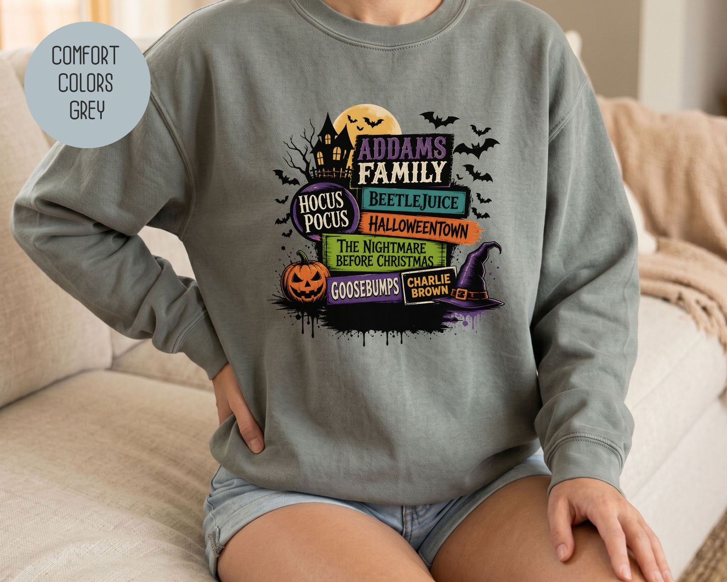 Halloween Movies Comfort Colors Sweatshirt Sweatshirt  CreativeSpecialTs