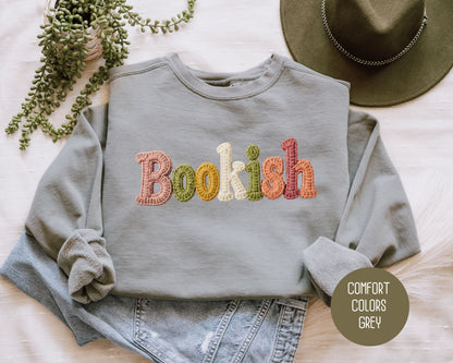 Bookish Faux Yarn Comfort Colors Sweatshirt