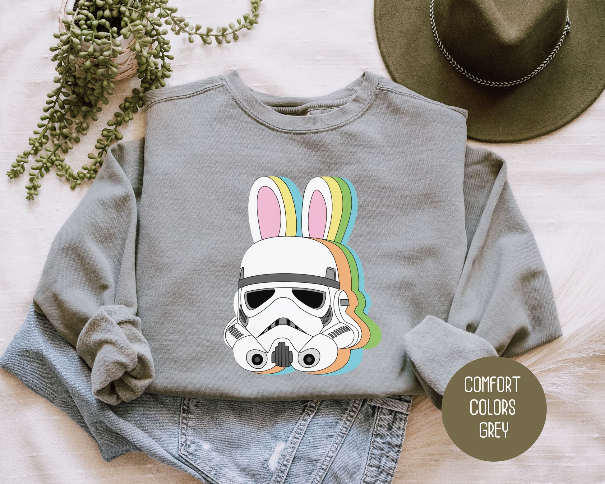 Storm Trooper Easter Bunny Comfort Colors Sweatshirt Sweatshirt  CreativeSpecialTs