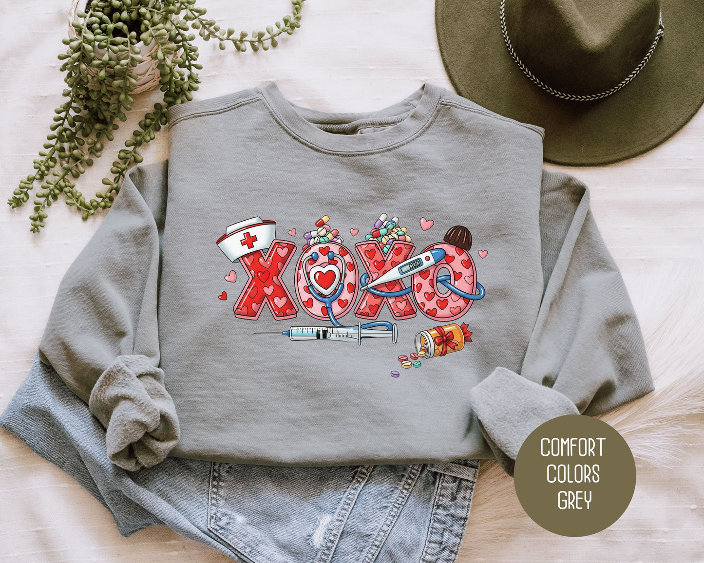 XOXO Nurse Comfort Colors Sweatshirt