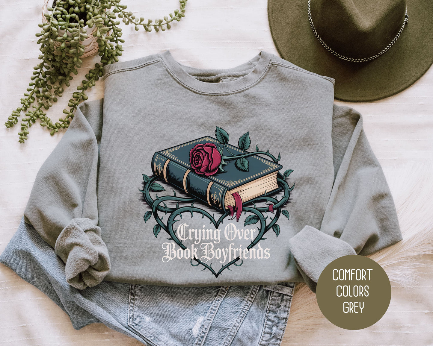 Crying Over Book Boyfriends Comfort Colors Sweatshirt