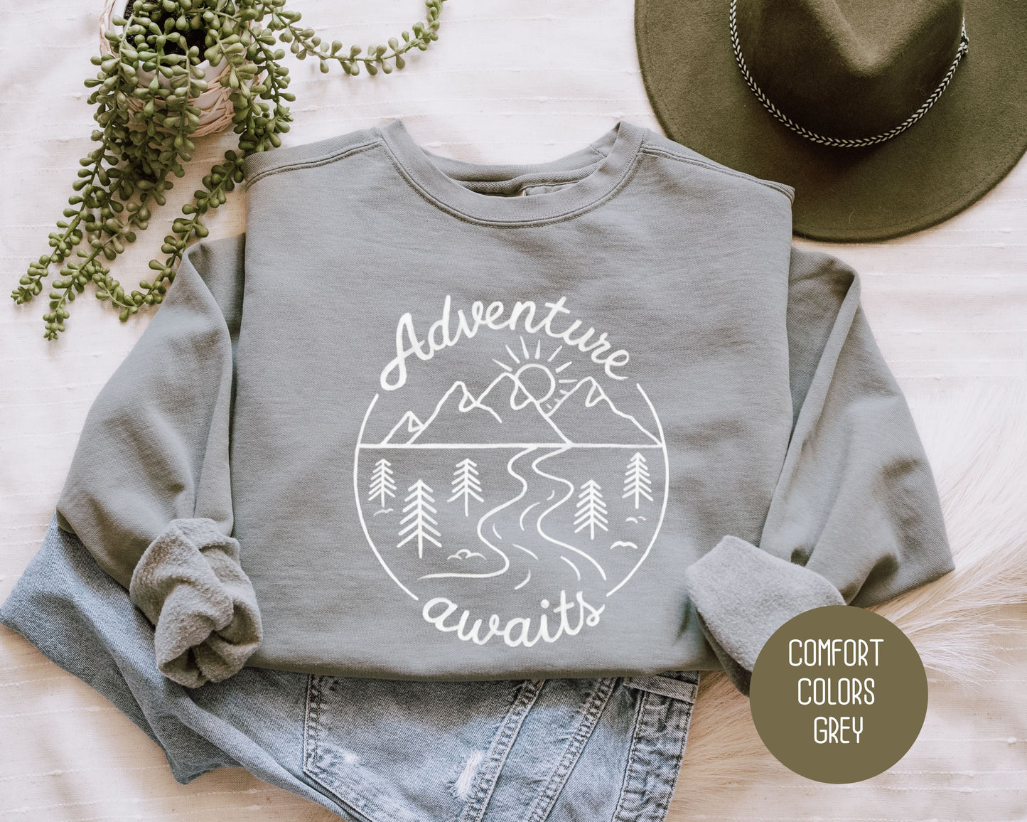 Adventure Awaits Comfort Colors Sweatshirt