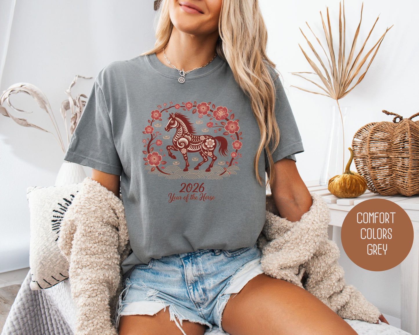 2026 Year of the Horse Chinese New Year Comfort Colors Shirt T-Shirt CreativeSpecialTs