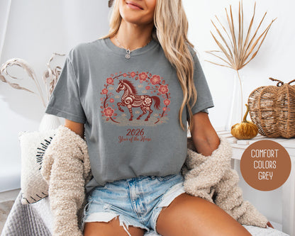 2026 Year of the Horse Chinese New Year Comfort Colors Shirt T-Shirt CreativeSpecialTs