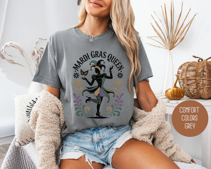 Mardi Gras Queen Comfort Colors Shirt T-Shirt CreativeSpecialTs