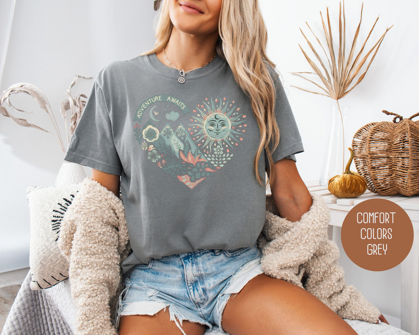 Adventure Awaits Heart Comfort Colors Shirt