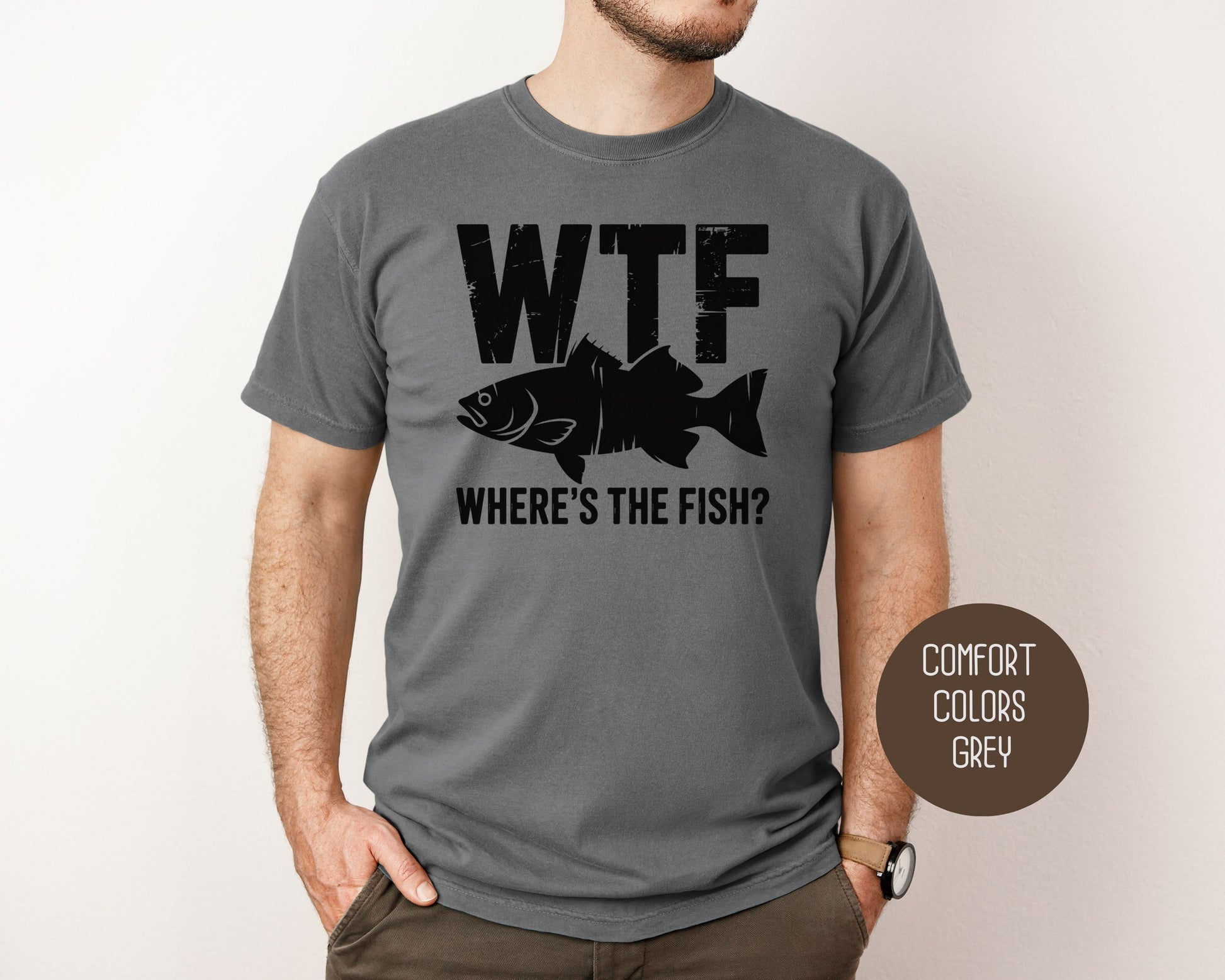 WTF Where's The Fish Comfort Colors Shirt T-Shirt  CreativeSpecialTs
