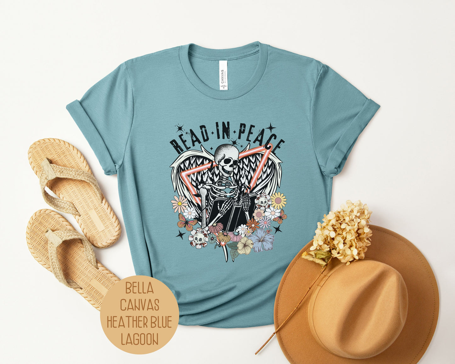 Read in Peace Tarot Card Skeleton Shirt