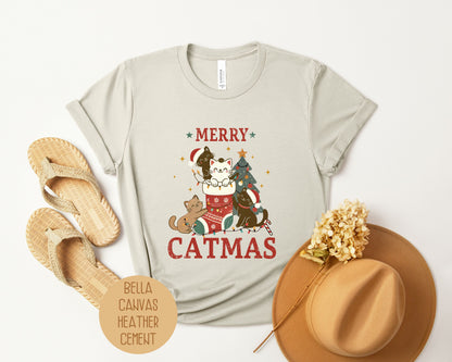 Merry Catmas Cute Christmas Cat Lover Shirt