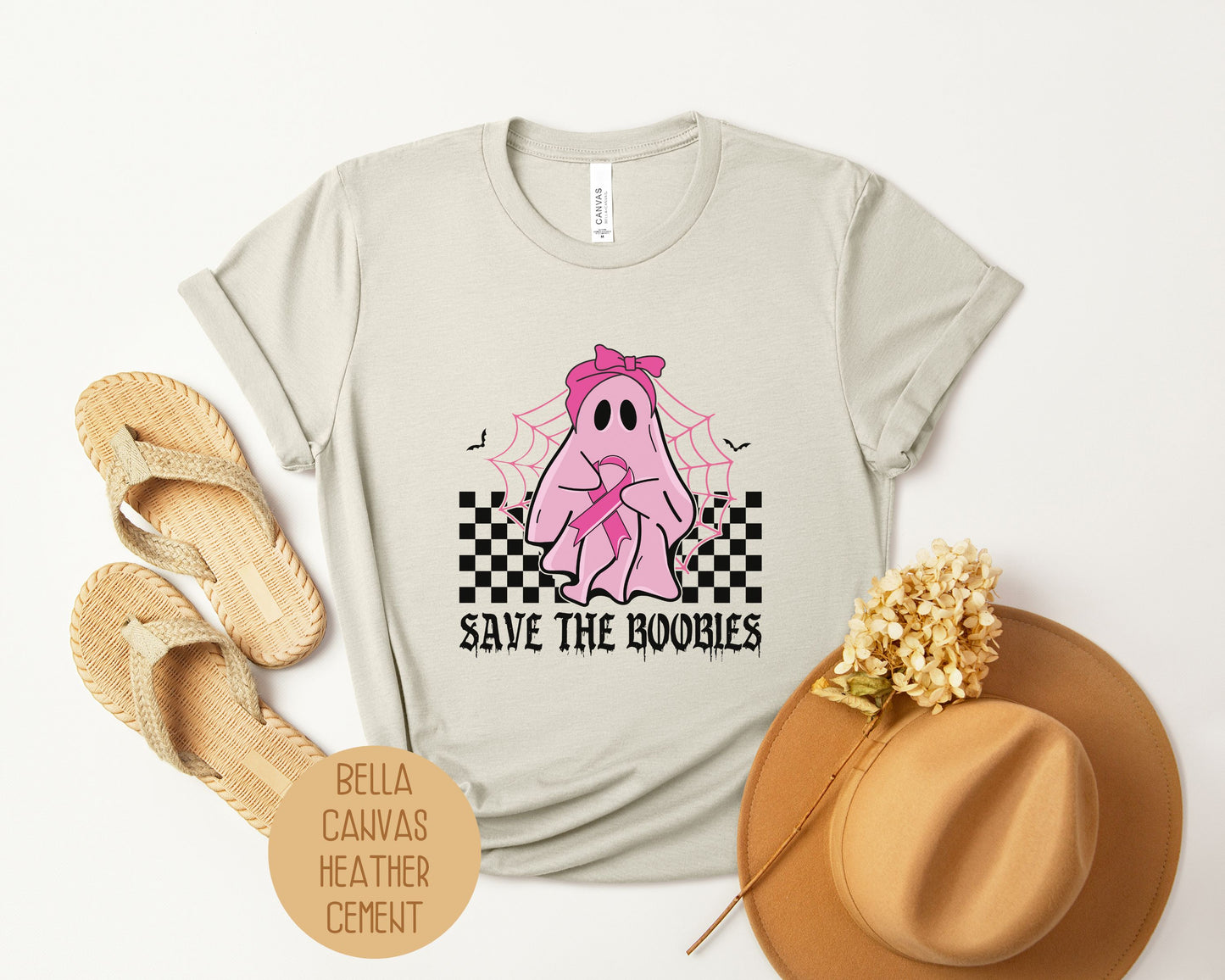 Save the Boobies Ghost Breast Cancer Awareness Shirt