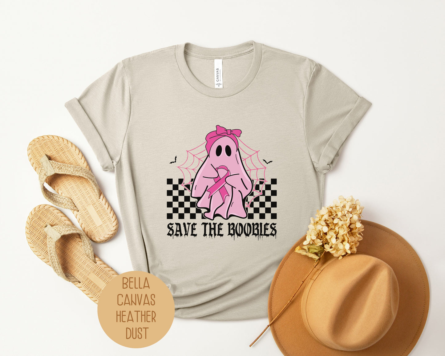 Save the Boobies Ghost Breast Cancer Awareness Shirt