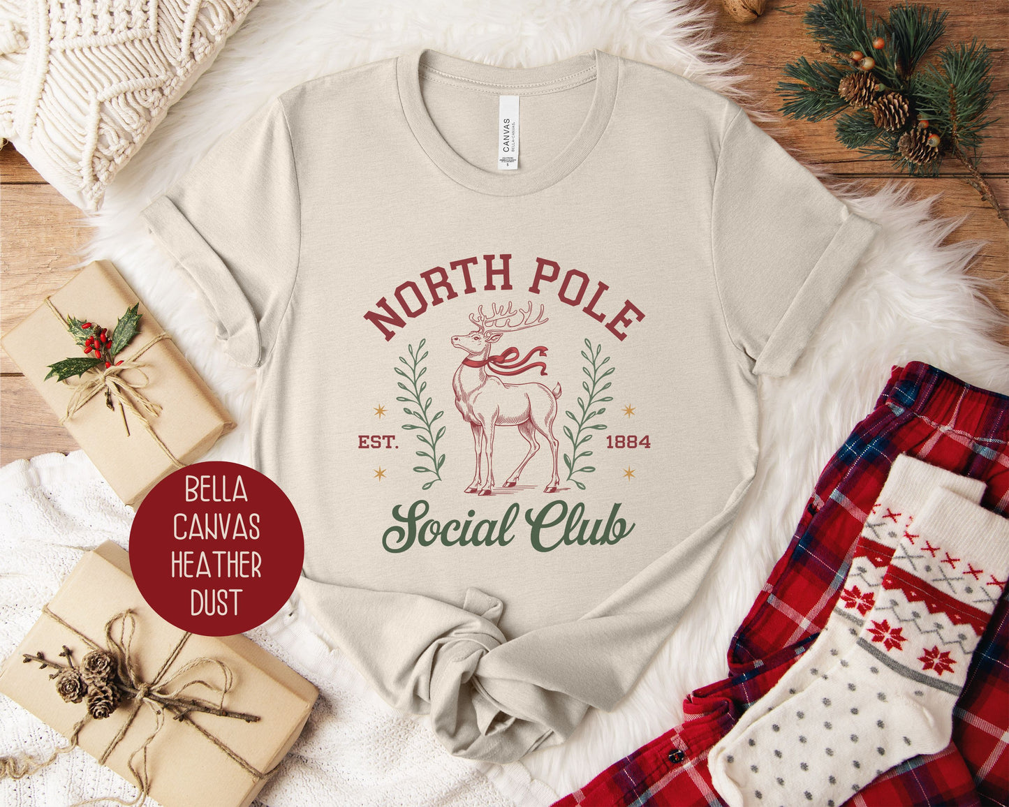 North Pole Social Club Reindeer Shirt